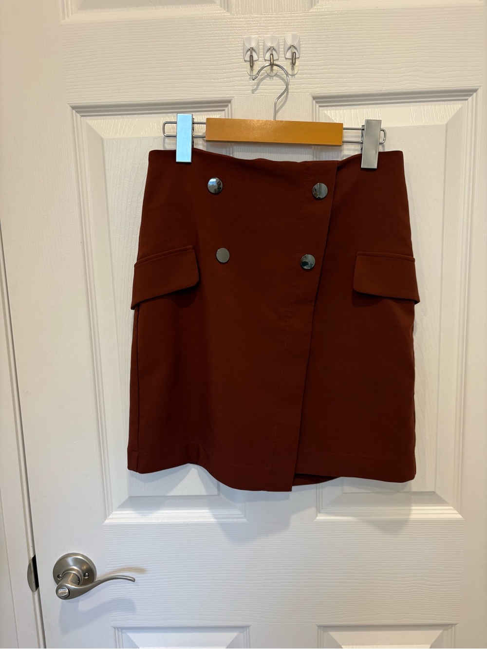 Dynamite double-Breasted Mini Skirt in Deep Brown #1073